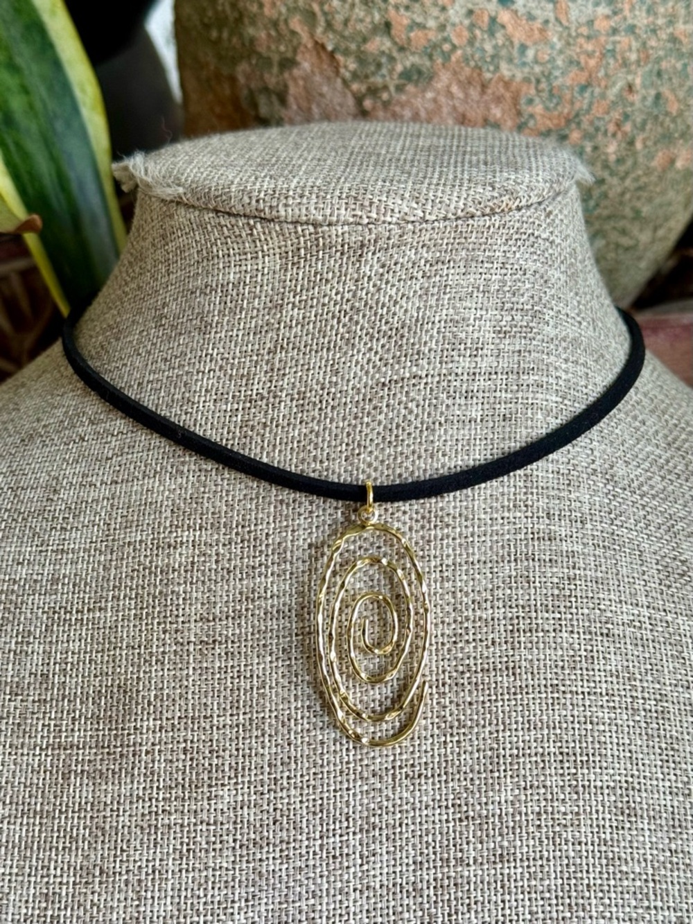 Boho Spiral Pendant Choker